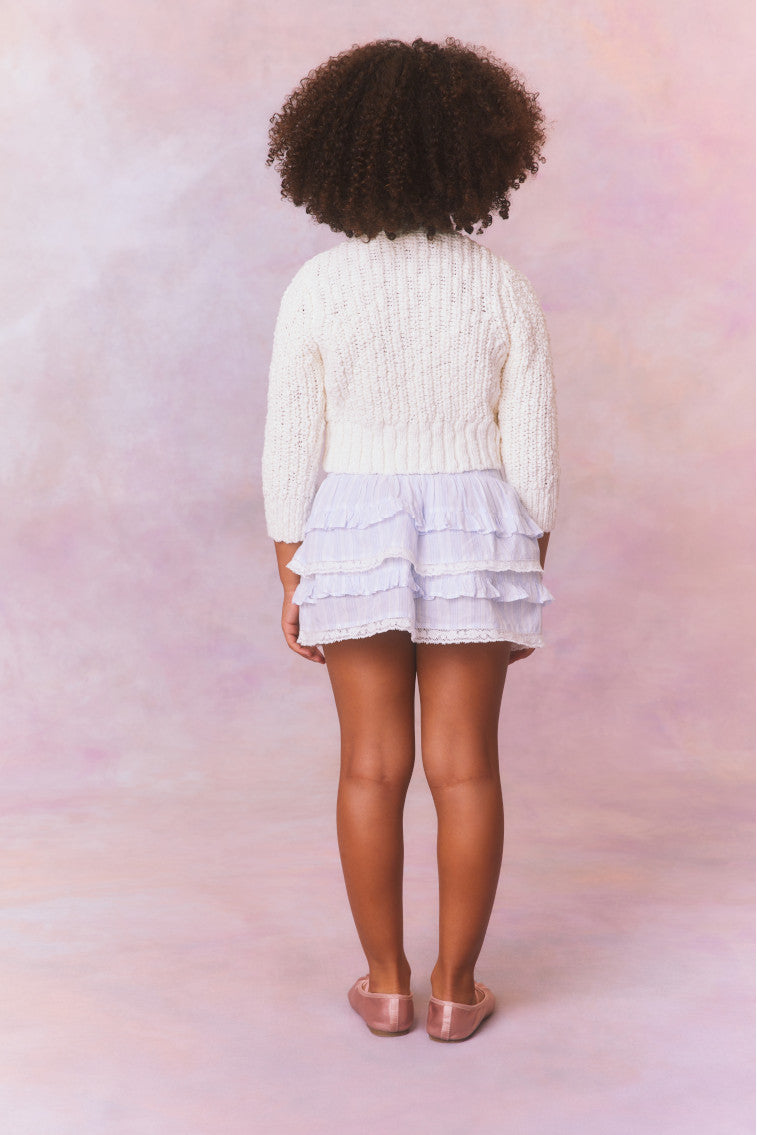 Girls | Menna Bow Cardigan | White