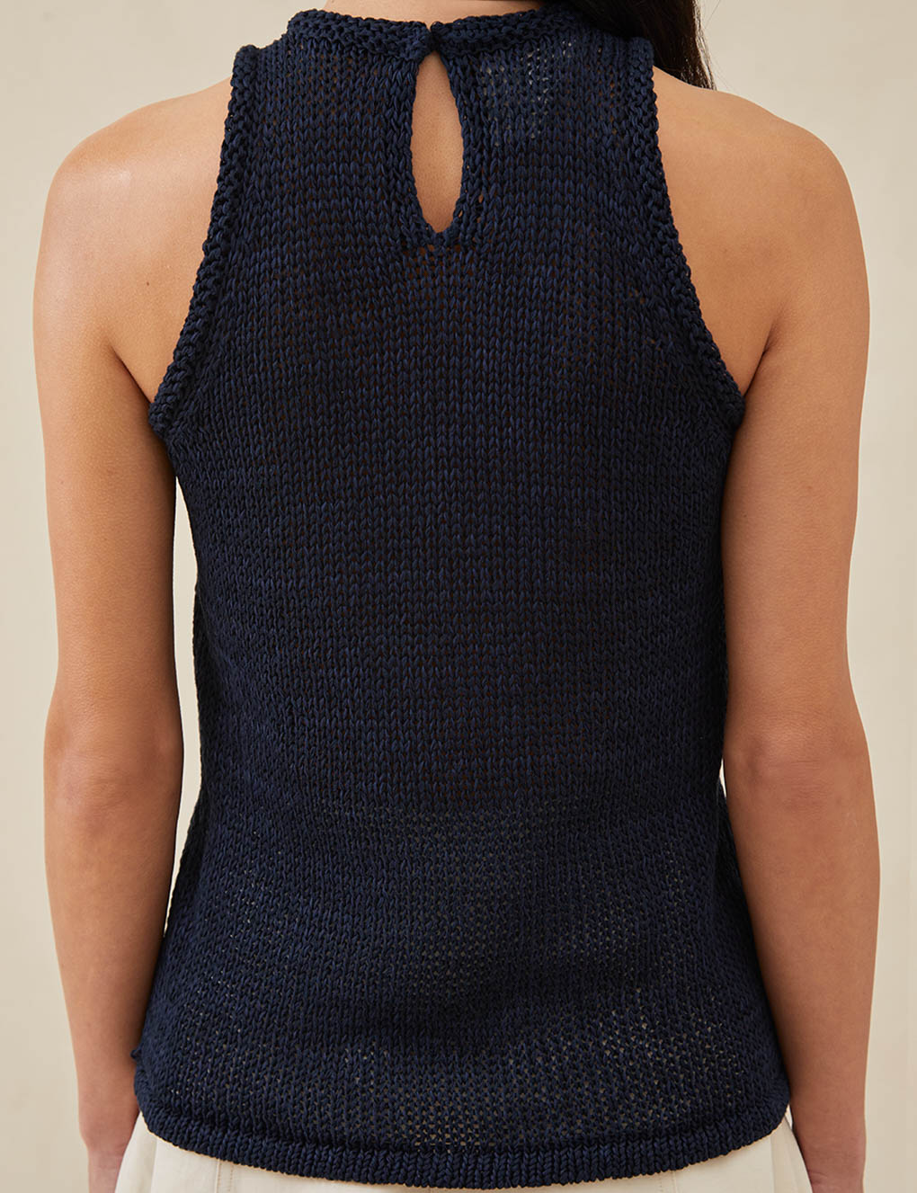 Womens | The Open-Weave Shell | Navy Melange