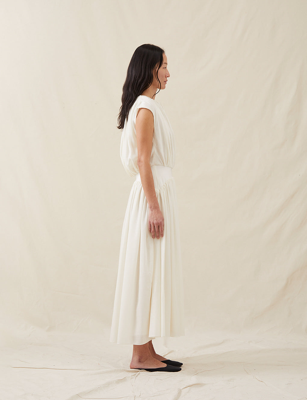Womens | The Soft Gathered Dress | Ivory