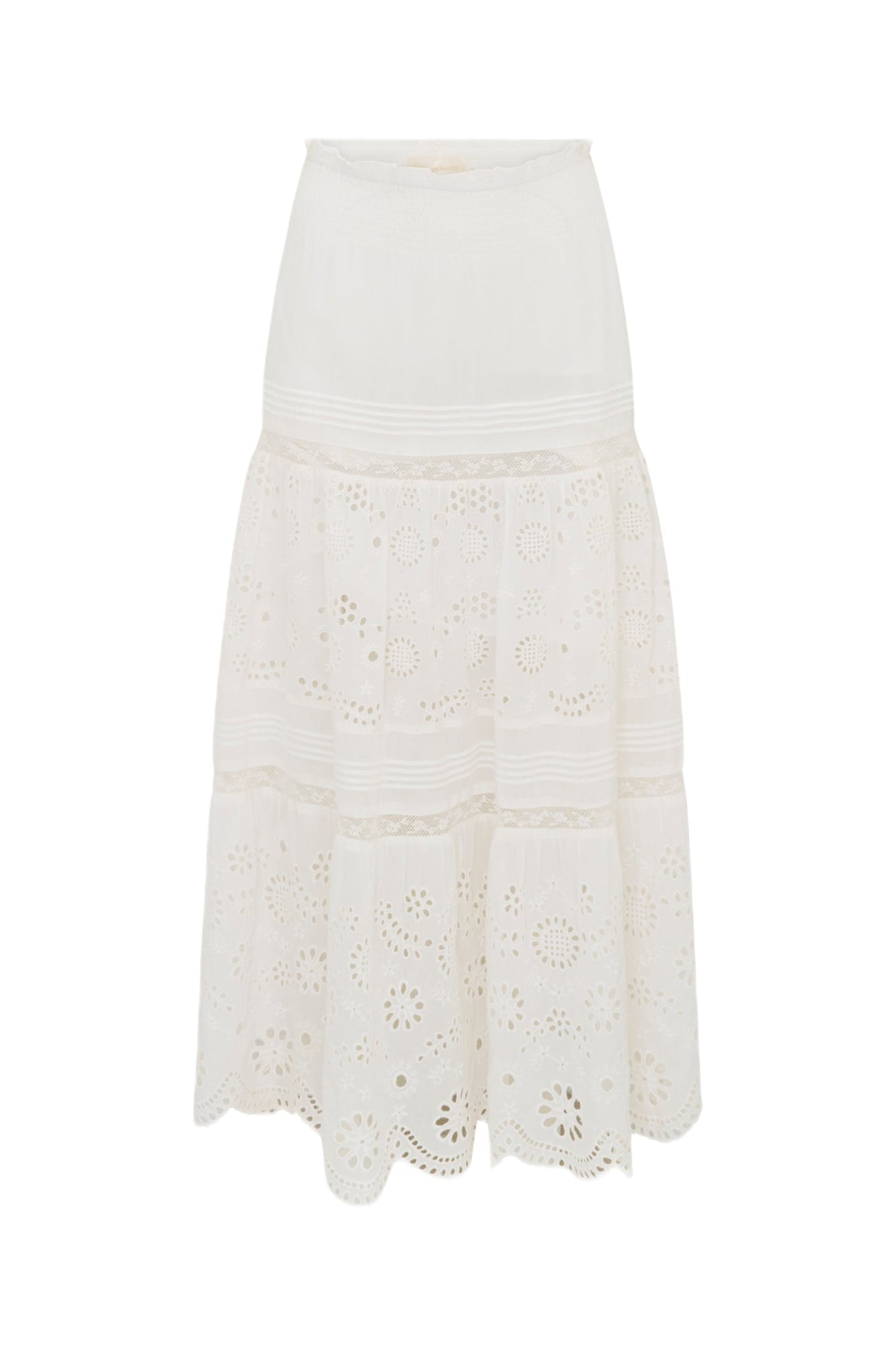 Miloti Eyelet Lace Maxi Skirt | Optic White