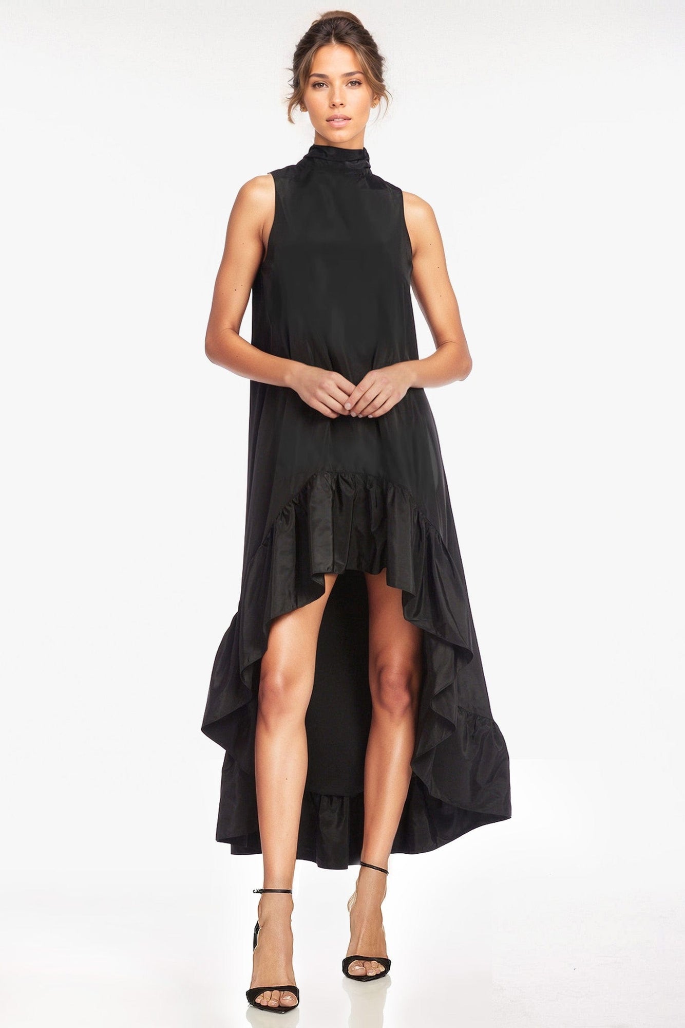ONE33 SOCIAL | The Yolanda Black High-Low Maxi Gown | Black