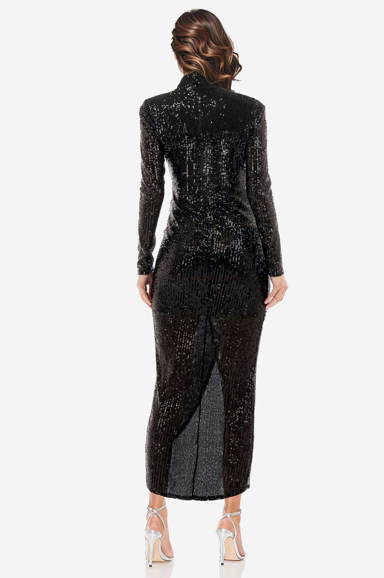 ONE33 SOCIAL | The Nako Sequin Midi Cocktail Dress | Black
