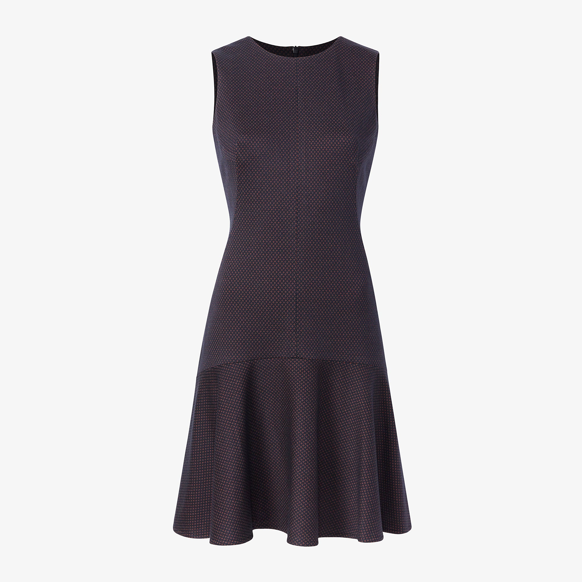 Packshot image of the jayde dress in navy multi