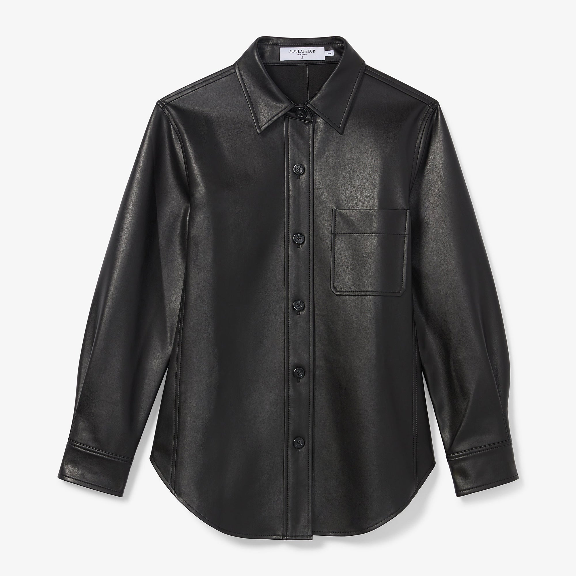 Packshot image of the Sierra Shacket - Vegan Leather in Black