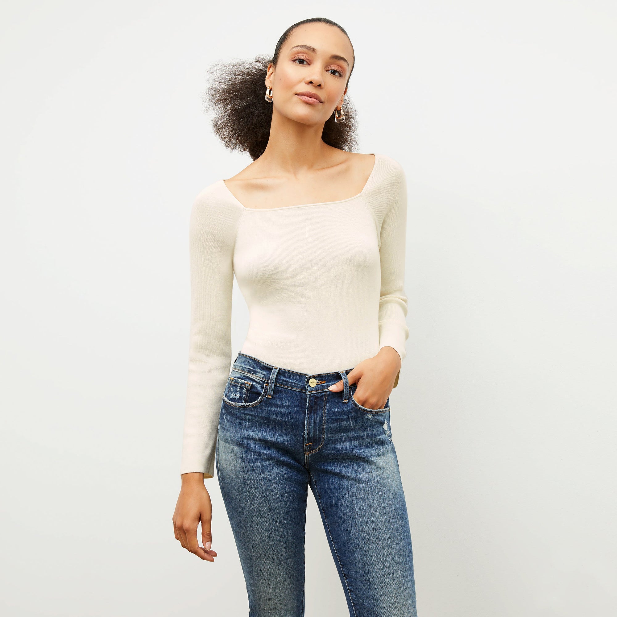 Women | Joya Top - Silk Jersey | Cream