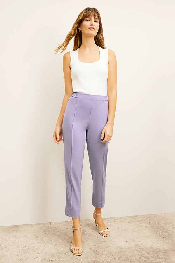 front image of a woman wearing the colby pants in light orchid | Exclude | Grid