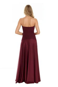 ONE33 SOCIAL | The Vivienne Burgundy Strapless Gown | Red / Purple