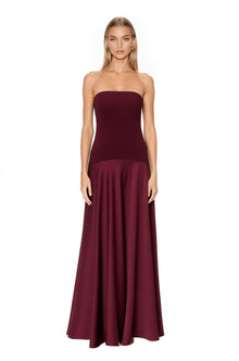 ONE33 SOCIAL | The Vivienne Burgundy Strapless Gown | Red / Purple