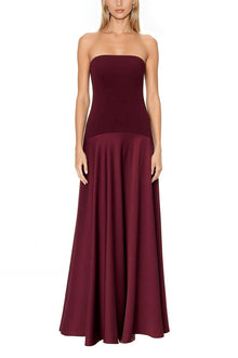 ONE33 SOCIAL | The Vivienne Burgundy Strapless Gown | Red / Purple