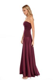 ONE33 SOCIAL | The Vivienne Burgundy Strapless Gown | Red / Purple