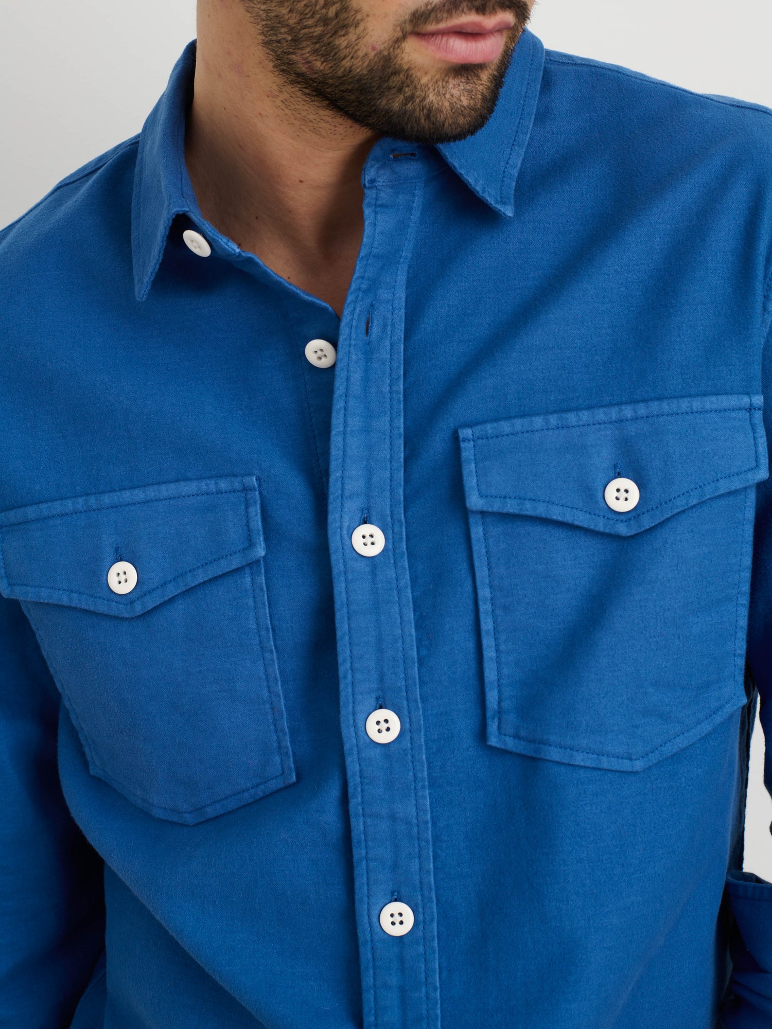 Men | Highland Shirt | Chamois Washed Cobalt