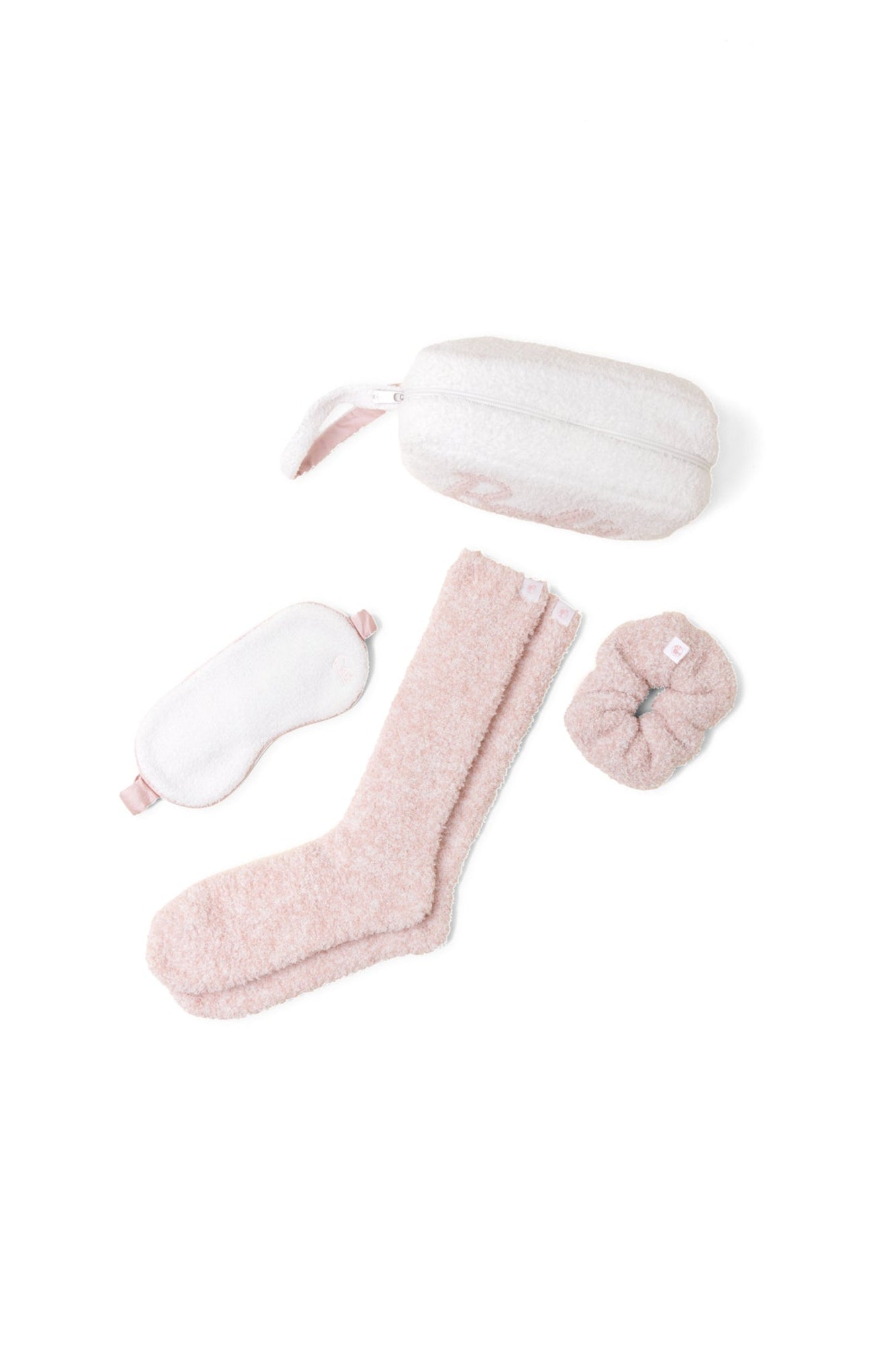 Womens | Cozychic Barbie Eyemask, Scrunchie, Sock Set | Sea Salt/Dusty Rose
