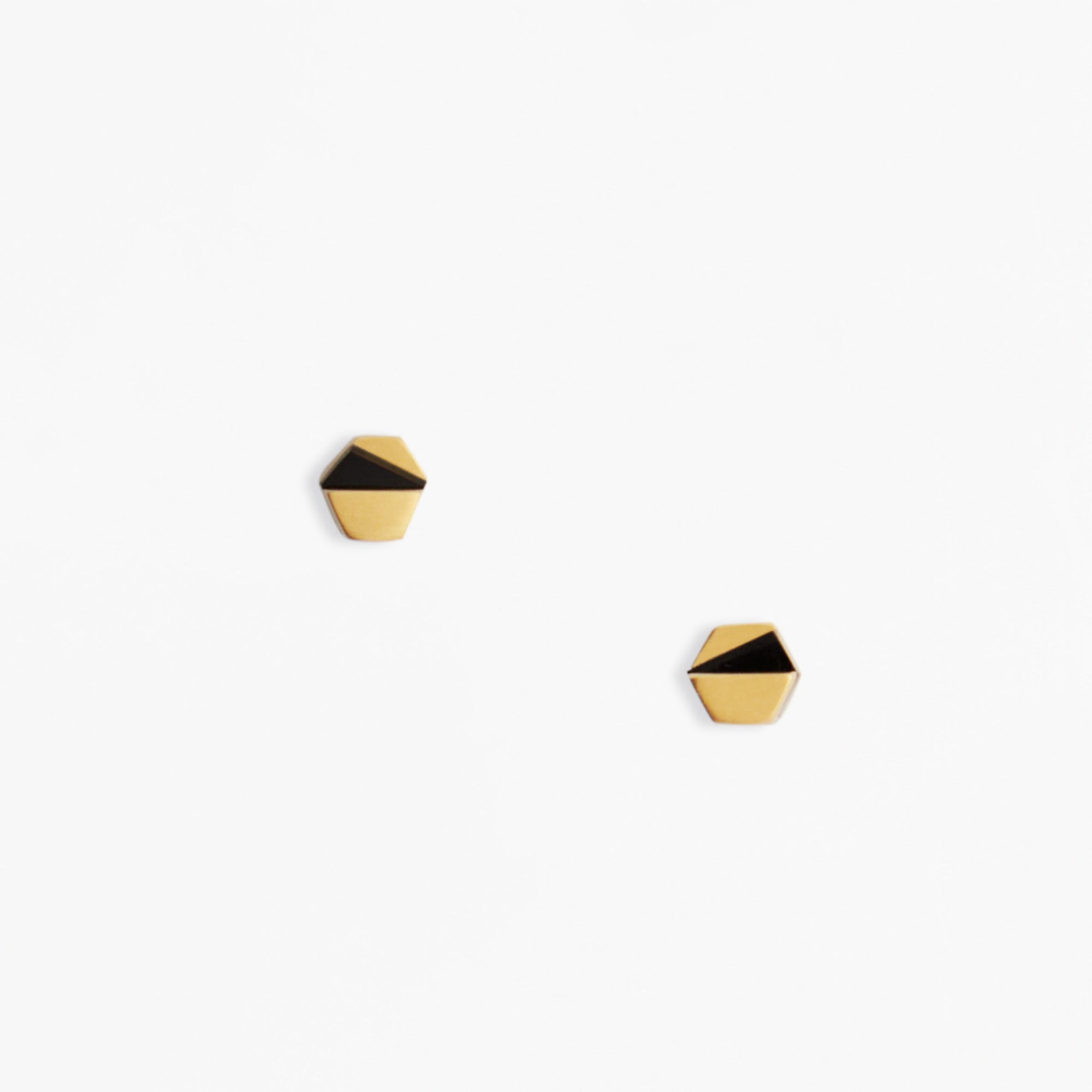 Decimal Earrings | 18K Gold Plated | Onyx