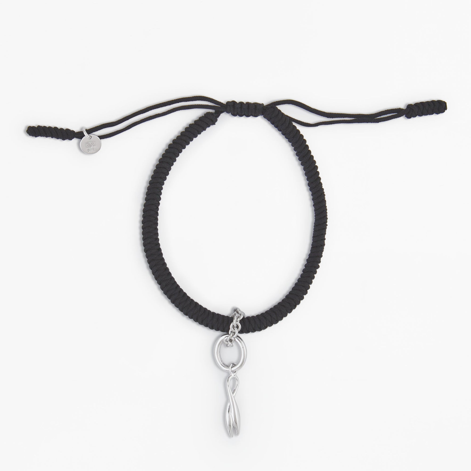 Snake Bracelet | Silver | Black String