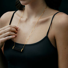 Monolith Pendant | 18K Gold Plated | Onyx