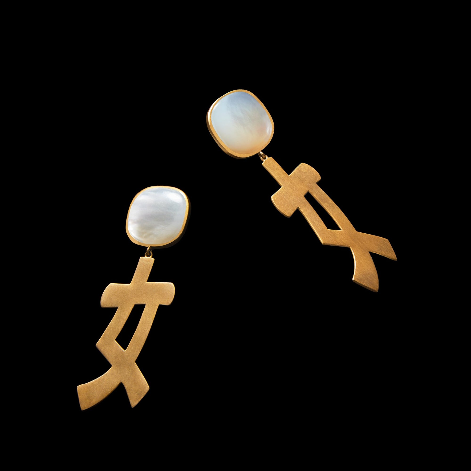 Nuren Earrings | 18K Gold Plated | Mother of Pearl
