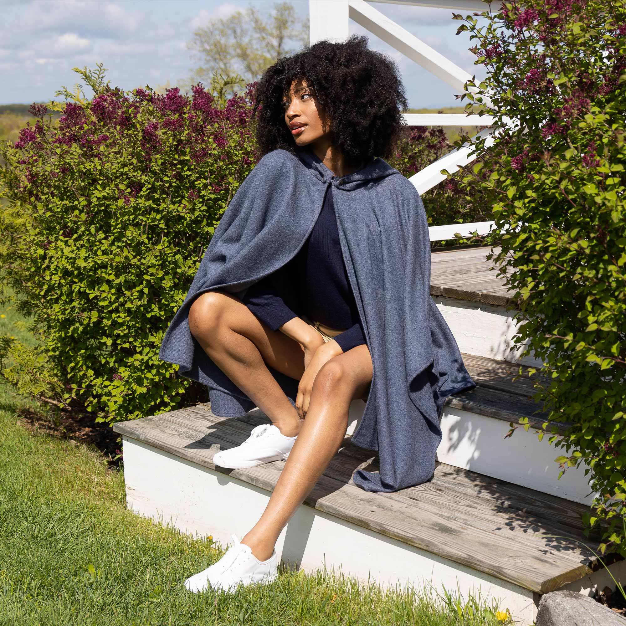 Unisex | Mao Cape | Denim Blue