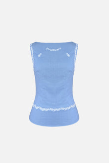 Marie Linen Tank | Blue