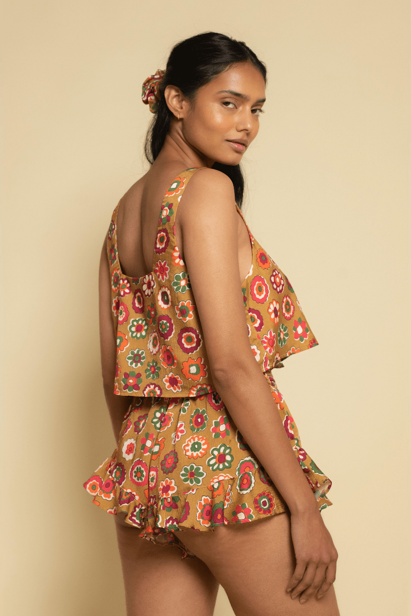 Square Neck Crop Top | Mazzy Floral