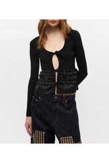 Melange Knit Cardigan | Black