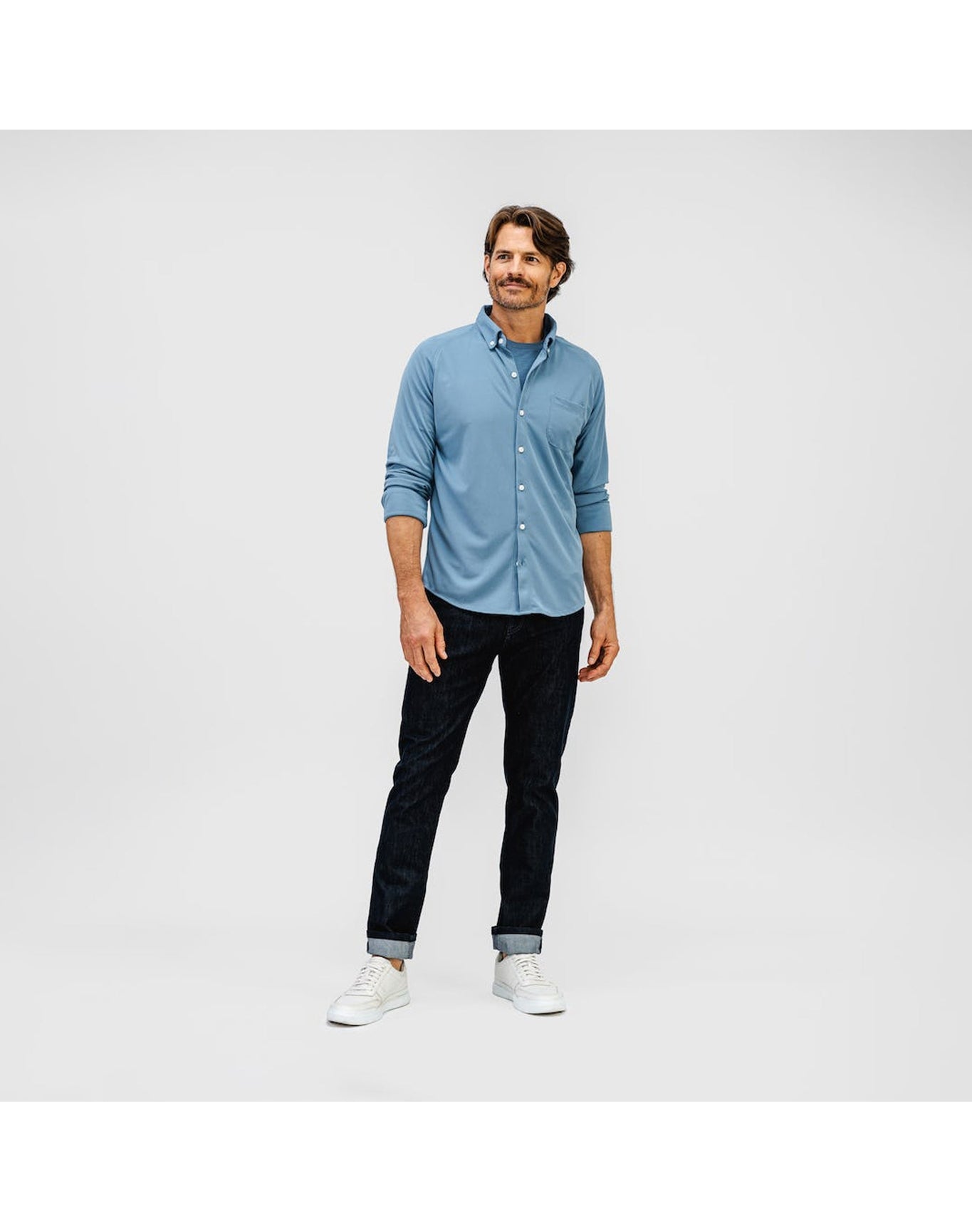 Men | Apollo Raglan Sport Shirt | Atlantic Blue Oxford