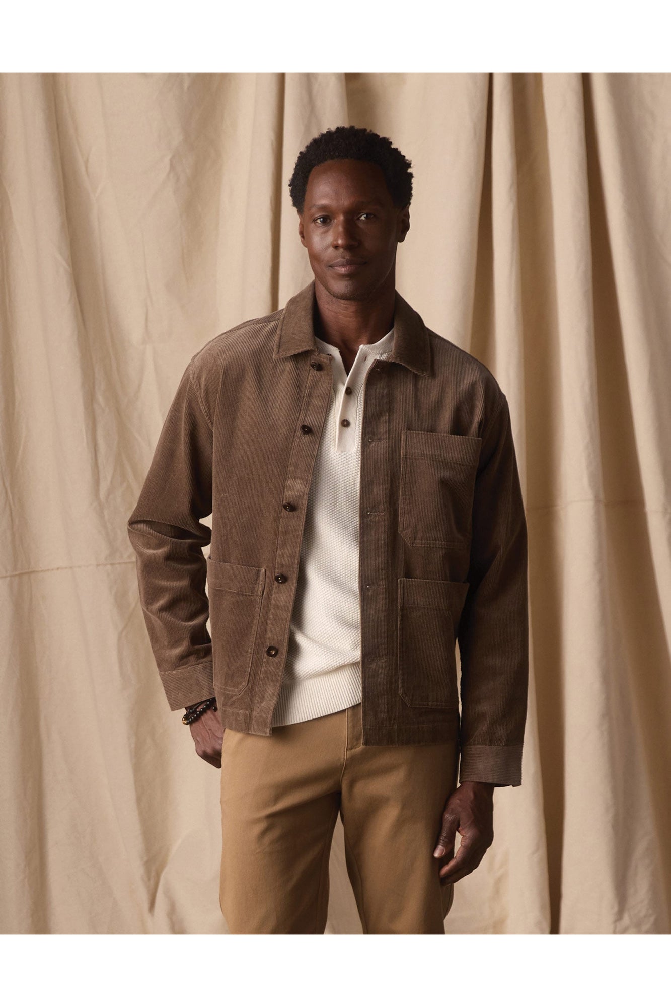 Men | Comfort Cord Chore Coat | Taupe