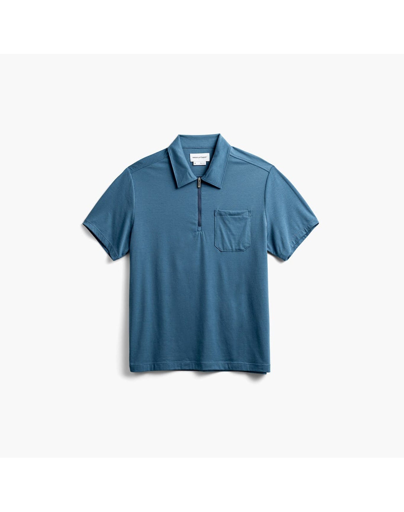 Men | Composite Merino Zip Polo | Atlantic Blue