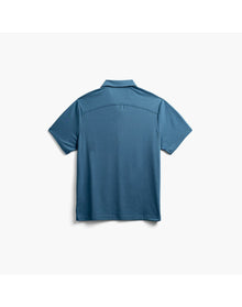 Men | Composite Merino Zip Polo | Atlantic Blue