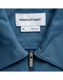 Men | Composite Merino Zip Polo | Atlantic Blue