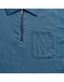 Men | Composite Merino Zip Polo | Atlantic Blue