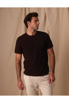 Men | Driftknit Sweater Tee | Dark Brown