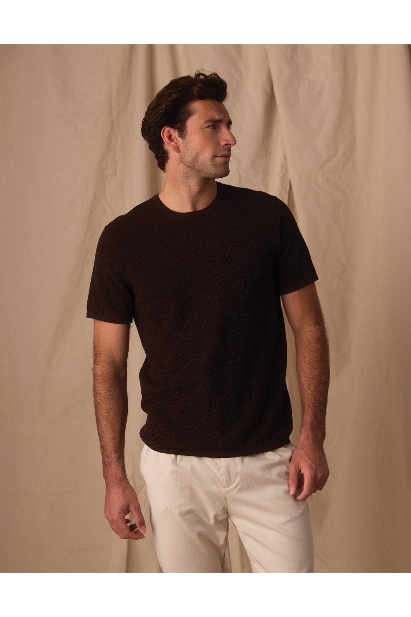 Men | Driftknit Sweater Tee | Dark Brown