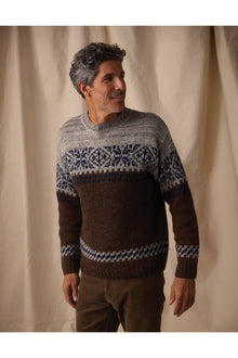 Men | Fair Isle Crew | Brown Multi