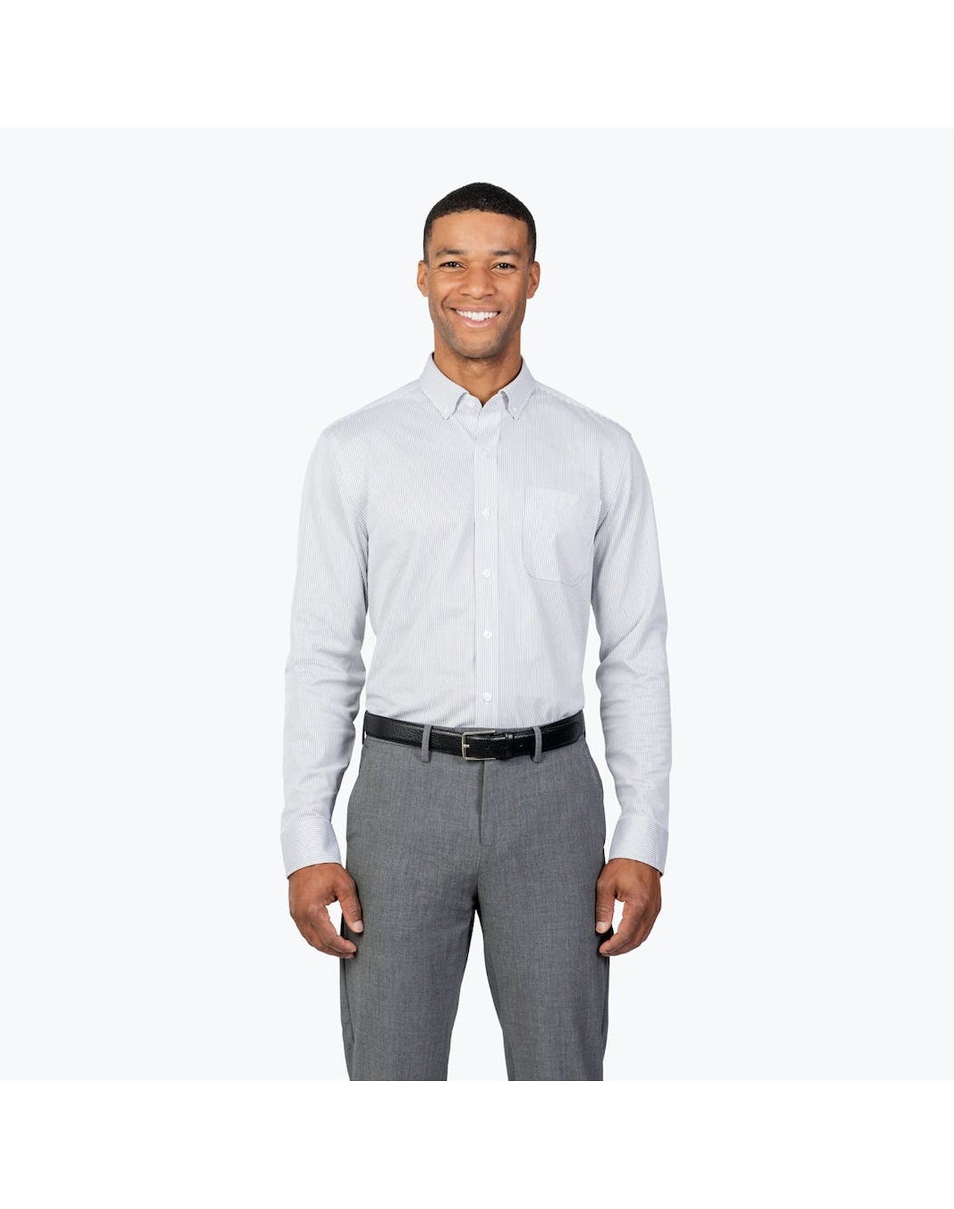 Men | Gemini Knit Shirt | Grey Stripe