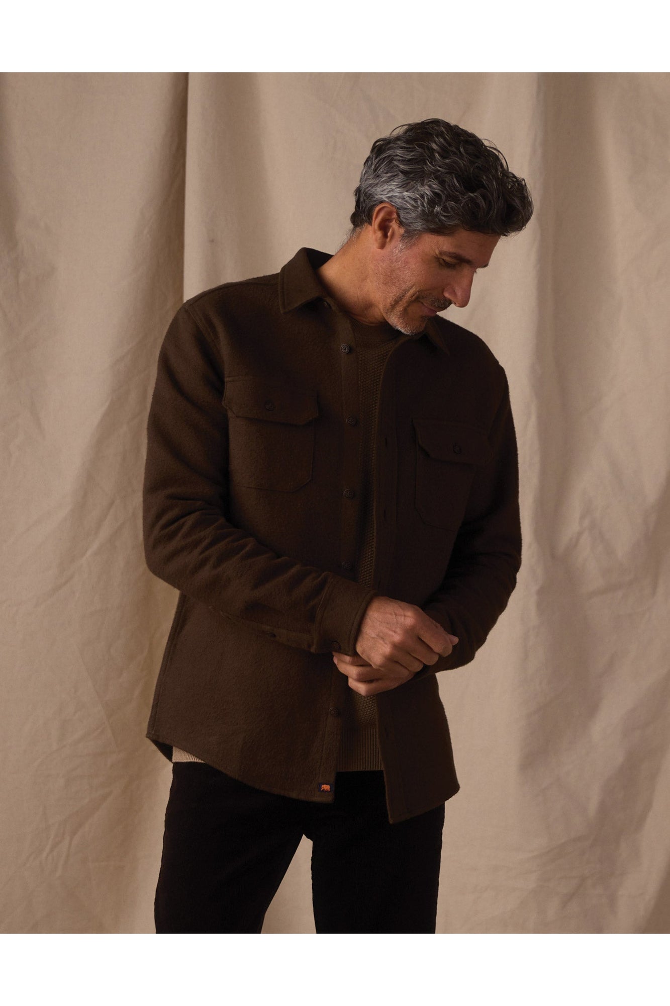 Men | Heavyweight Chamois Overshirt | Dark Brown