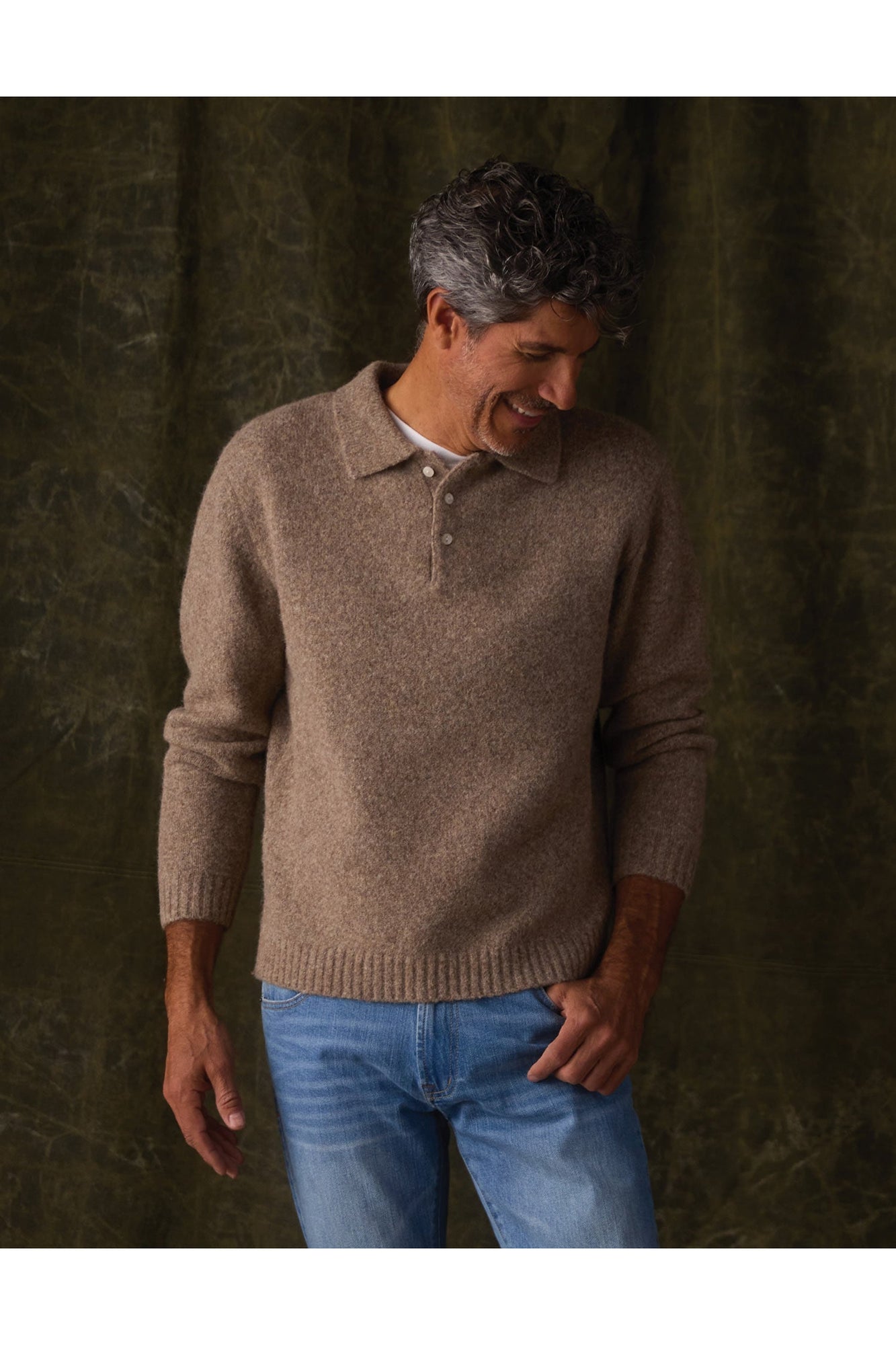 Men | Homebound Polo Sweater | Toasted Chestnut