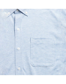 Men | Hybrid Button | Blue Heather Stripe