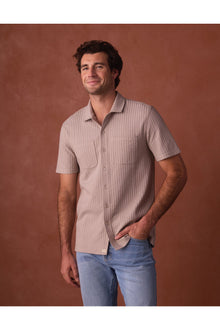 Men | Knit Getaway Button Up | Taupe