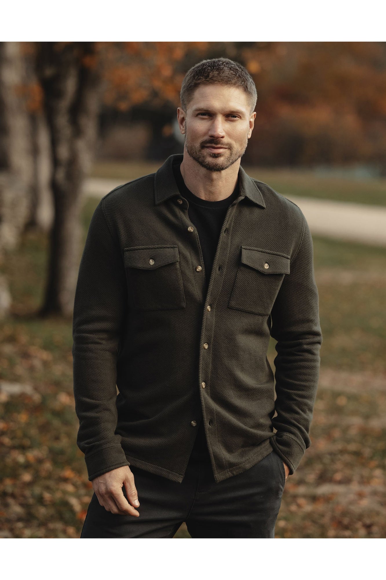 Men | Looped Terry Button Up | Alpine