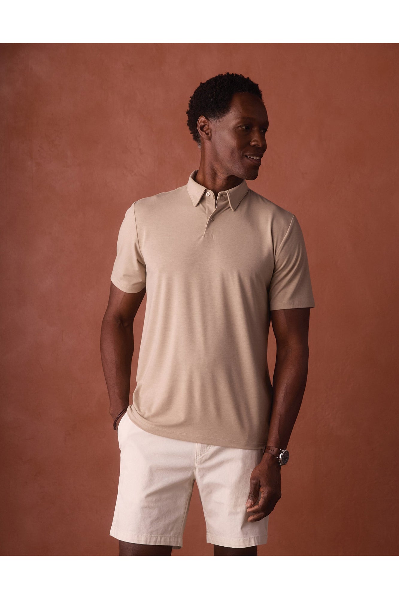 Men | LuxeJersey Polo | Fawn