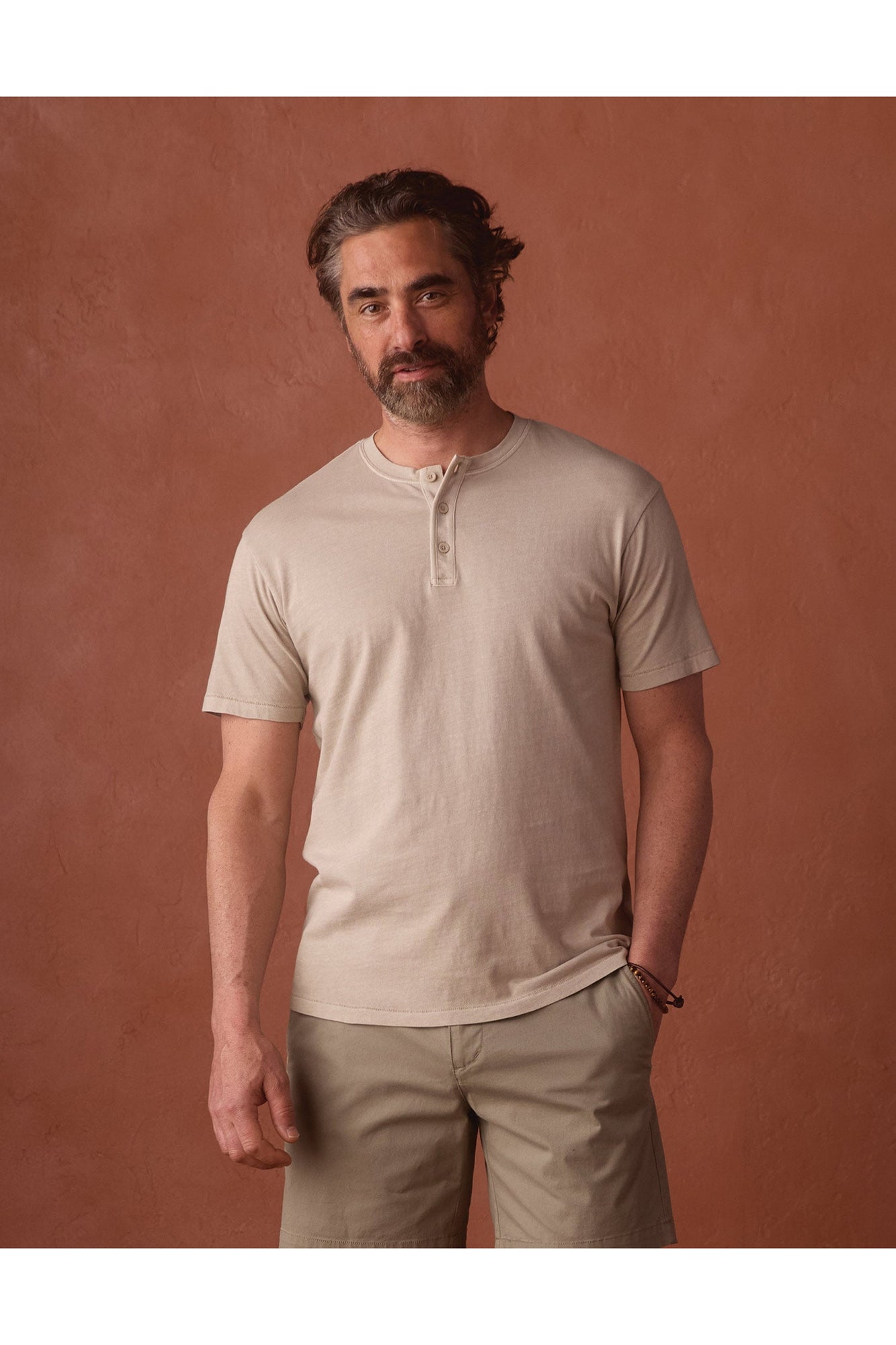 Men | Normal Jersey Henley | Pumice