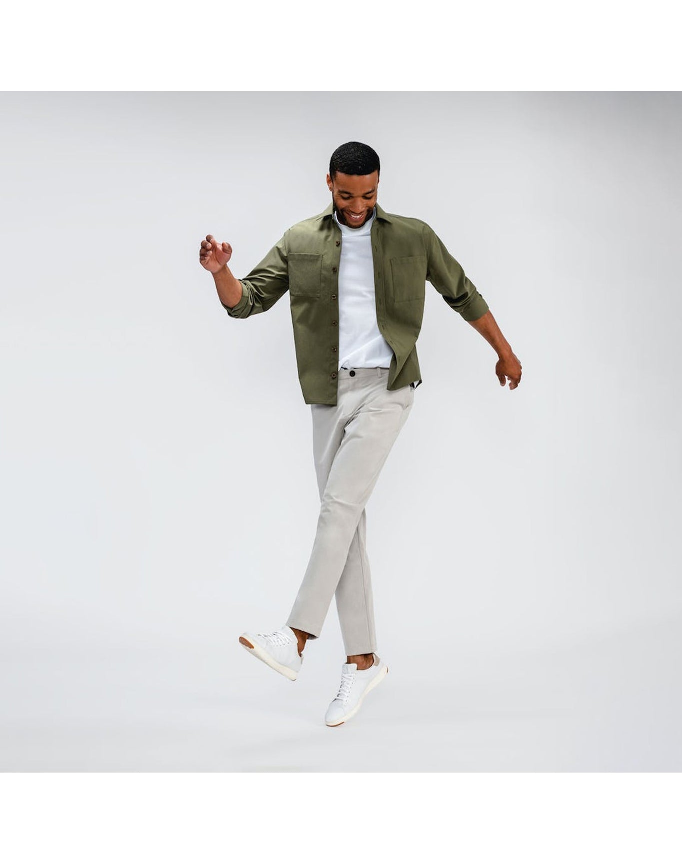 Men | Pace Poplin Overshirt | Olive