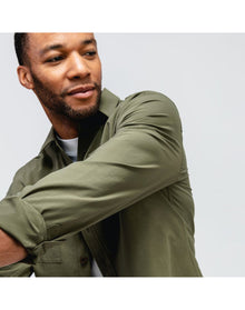 Men | Pace Poplin Overshirt | Olive