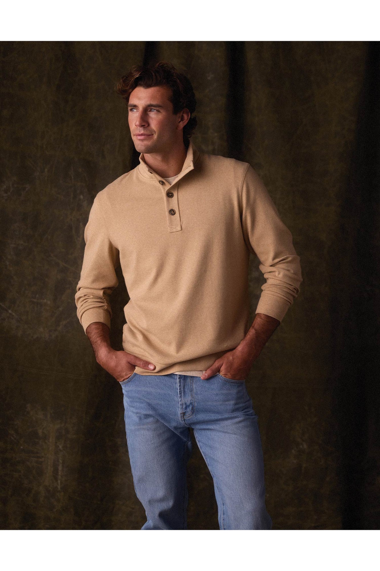 Men | Puremeso Button Popover | Toffee