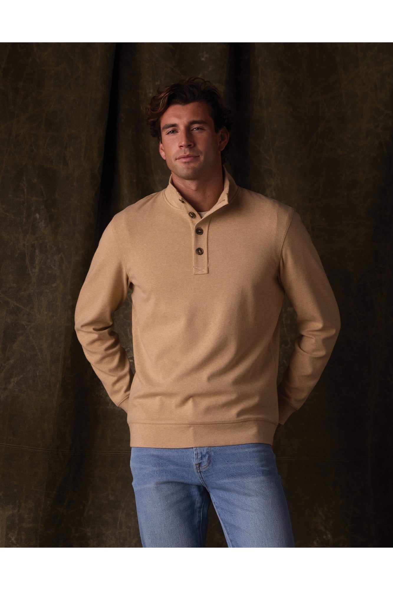 Men | Puremeso Button Popover | Toffee