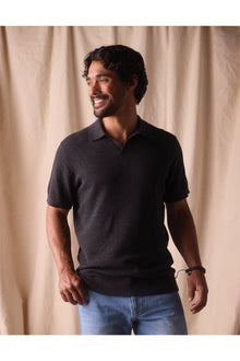 Men | Robles Knit Jacquard Polo | Charcoal