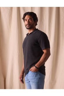 Men | Robles Knit Jacquard Polo | Charcoal
