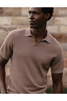 Men | Robles Knit Jacquard Polo | Taupe