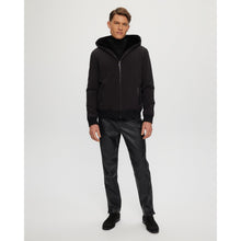 Men | Shearling Lined Bomber Jacket | Black/Black