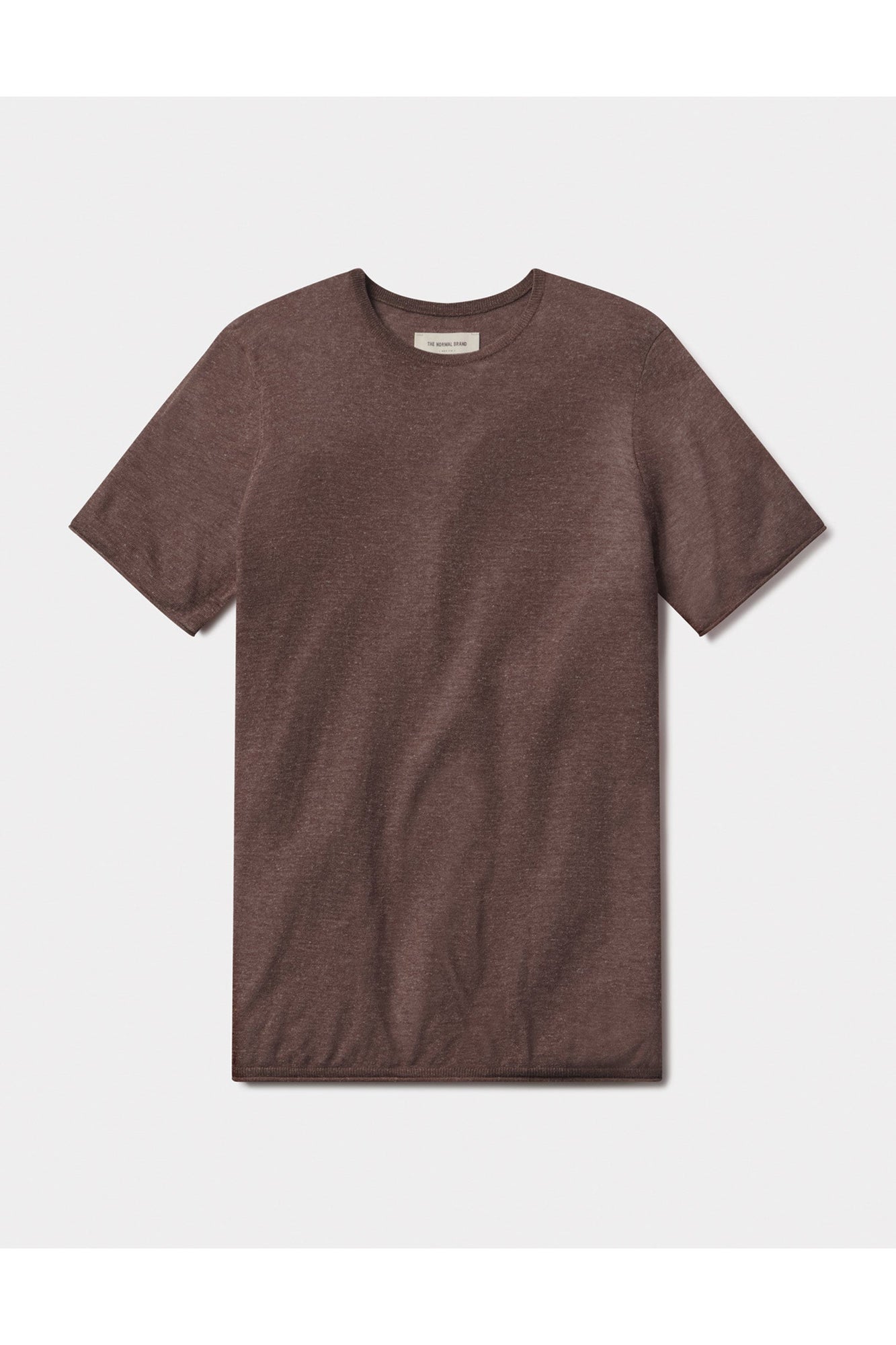 Men | Summer Linen-Blend Knit Tee | Espresso